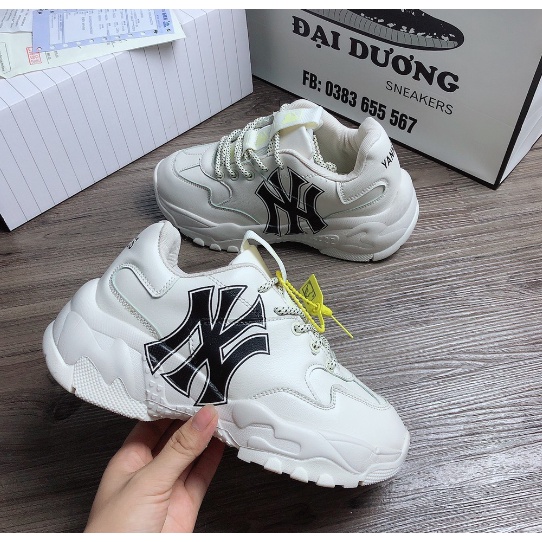 Giày thể thao mlb ny đen đế tách hàng loại đẹp kiểu dáng hàn quốc độn đế tăng chiều cao cho các bạn gái