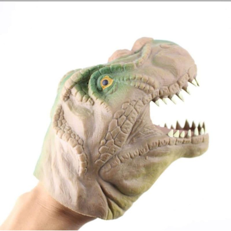 (1 cái) Găng tay múa rối hình đầu khủng long nhựa TPR mềm