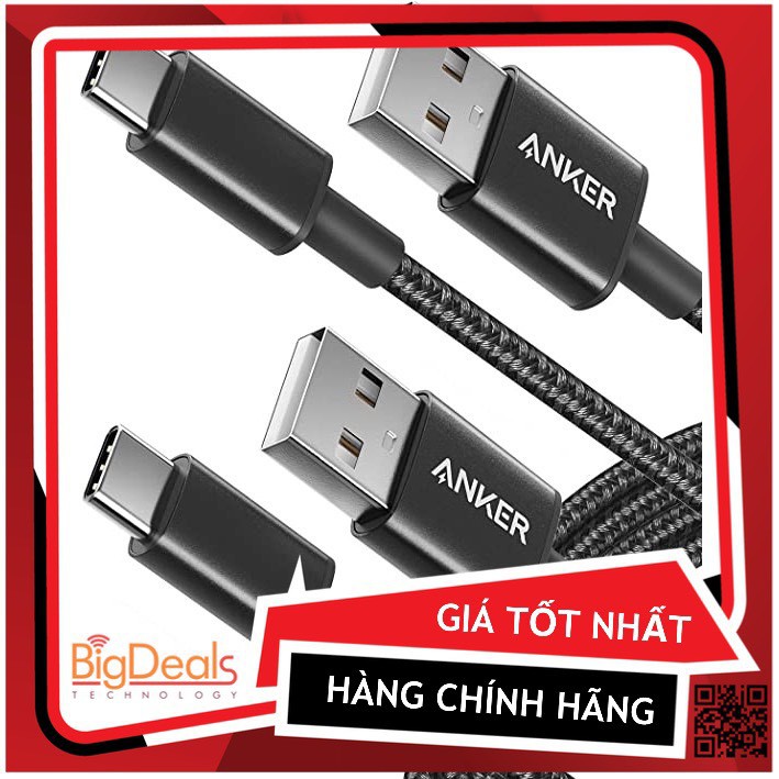 Cáp sạc nhanh Anker USB Type C 0,9m B8173, bọc dù siêu bền Hàng không hộp