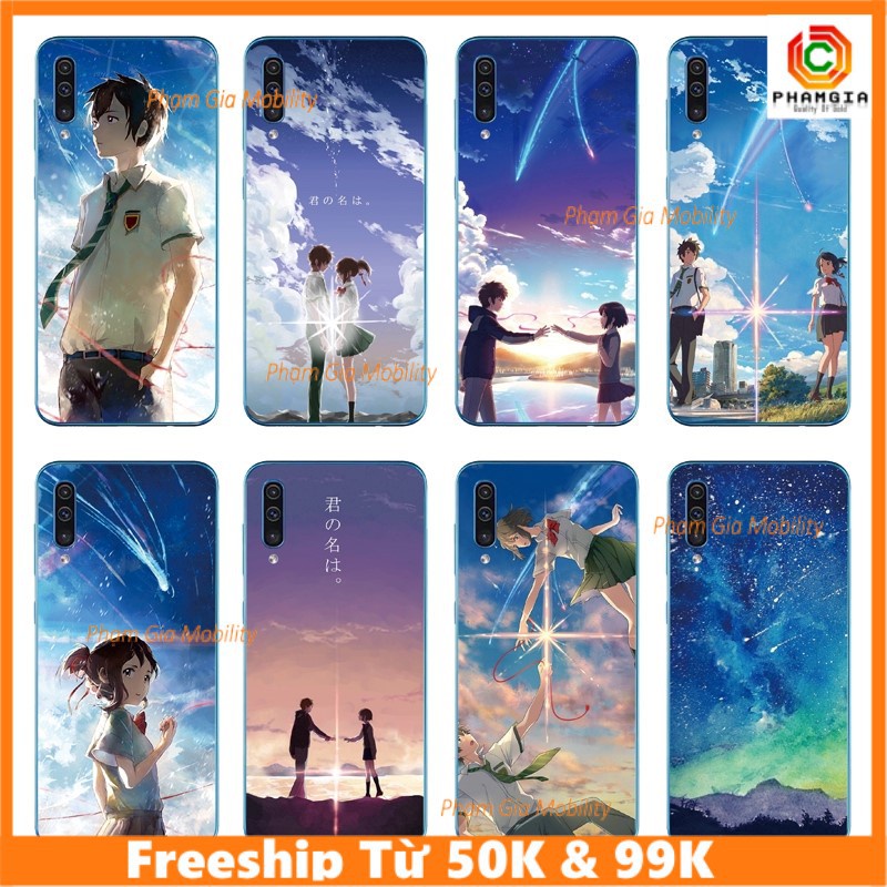 Ốp lưng ép kính chống bể viền dẻo hình Starry sky cho Samsung Galaxy A50S A30S A20S A10S