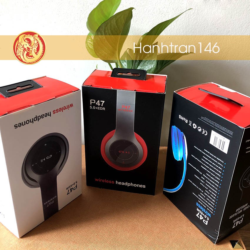 Headphone buetooth chụp tai không dây - headphone chụp tai P47 có khe cắm thẻ nhớ (Màu ngẫu nhiên)