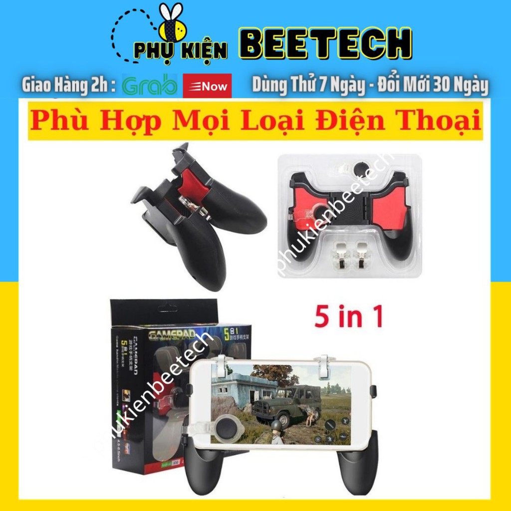 Tay cầm chơi game BEETECH có nút hỗ trợ di chuyển + Nút bắn cho mọi loại điện thoại - Beetech