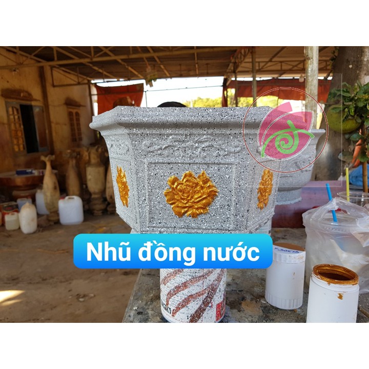 Sơn chậu kiểng màu nhũ đồng vàng 908 hệ nước Yes Paint 200g