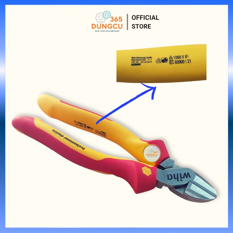 Kìm cắt cách điện 1000v Wiha 43340 Germany 180mm - Hàng chính hãng