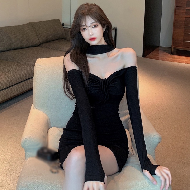 Váy body tay dài hở vai quyến rũ cho nữ