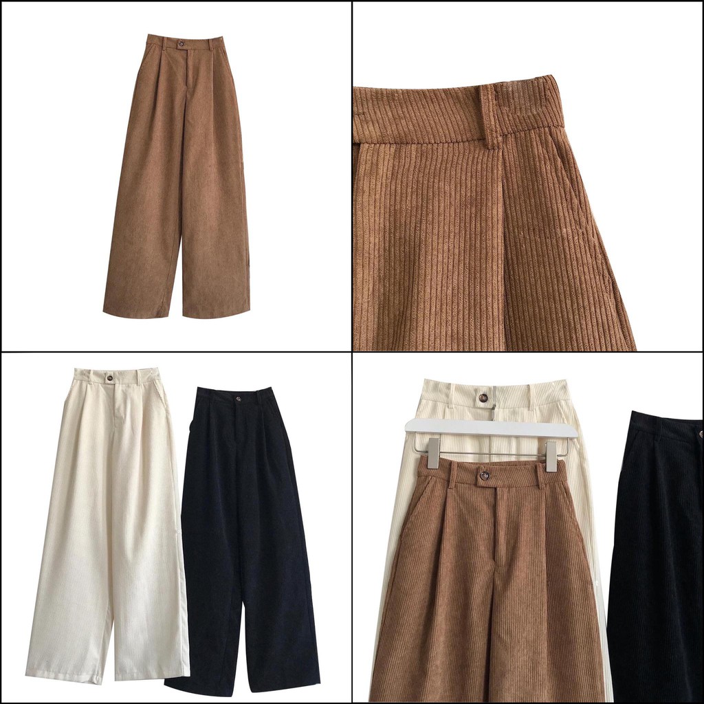 Quần Culottes chất nhung gân siêu xinh