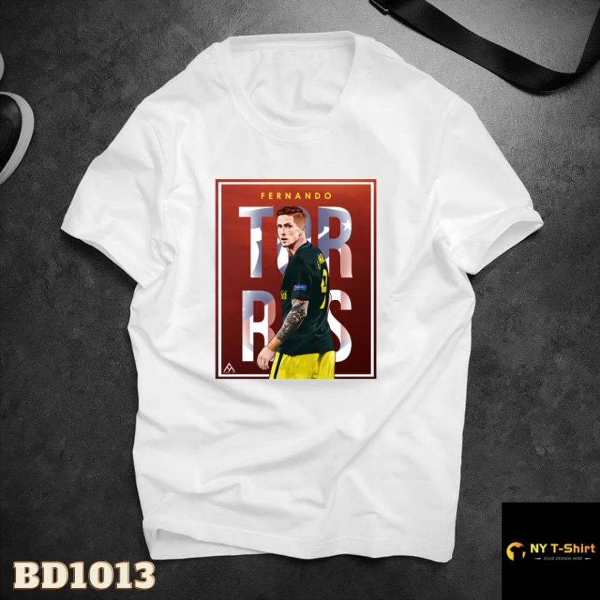 [Freeship] Áo Thun Fernando Torres Mã BD1013 - 1019 - Áo Màu Trắng Tay Ngắn,In Hình Cầu Thủ Bóng Đá 