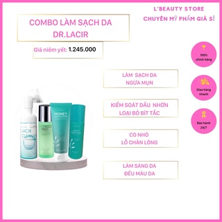 Combo làm sạch da DR LACIR dành cho da dầu, sạch sâu, kiềm dầu, se khít lỗ chân lông, giảm mụn