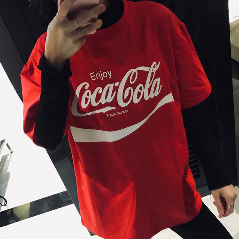 Áo thun tay ngắn dáng rộng in họa tiết thời trang