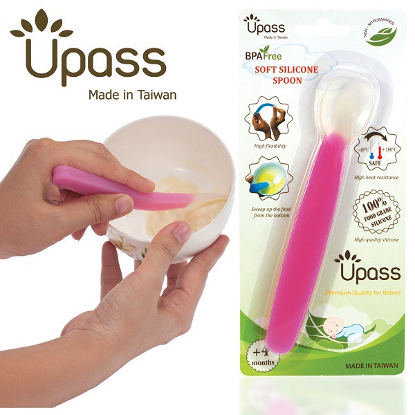 Thìa ăn dặm Upass 100% silicone UP3002C đủ màu