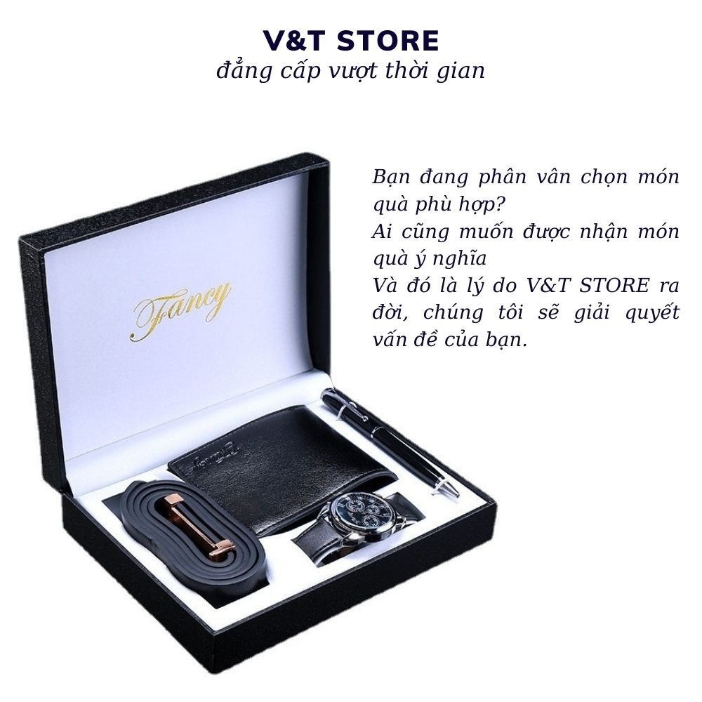 Set quà tặng sinh nhật Ví cao cấp + thắt lưng + đồng hồ nam, quà tặng sinh nhật ý nghĩa cho bố và bạn trai [Fullbox]