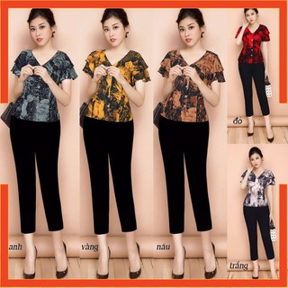 Bộ Đồ Nữ 🎁FREESHIP🎁 Set nguyên bộ quần lửng áo kiểu cổ tim tay cánh tiên xinh xắn MS: TJ1105