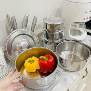 Bộ set 5 nồi inox xịn không quai