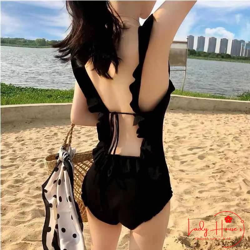 BIKINI 01 mảnh Hàn Quốc cao cấp phối viền sang chảnh chất thun gân dày dặn co giãn 4 chiều che khuyết điểm