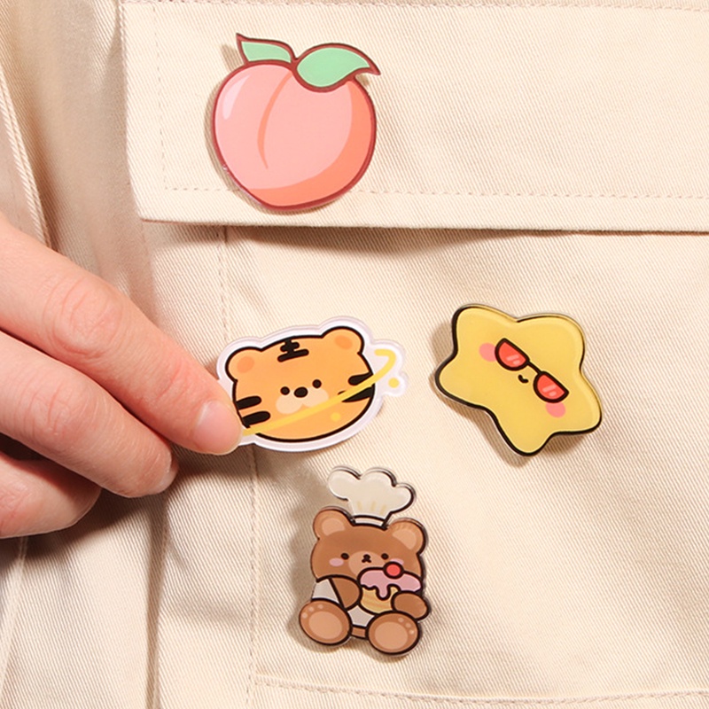 1 Trâm Cài Áo Hình Động Vật Dễ Thương Bằng Acrylic