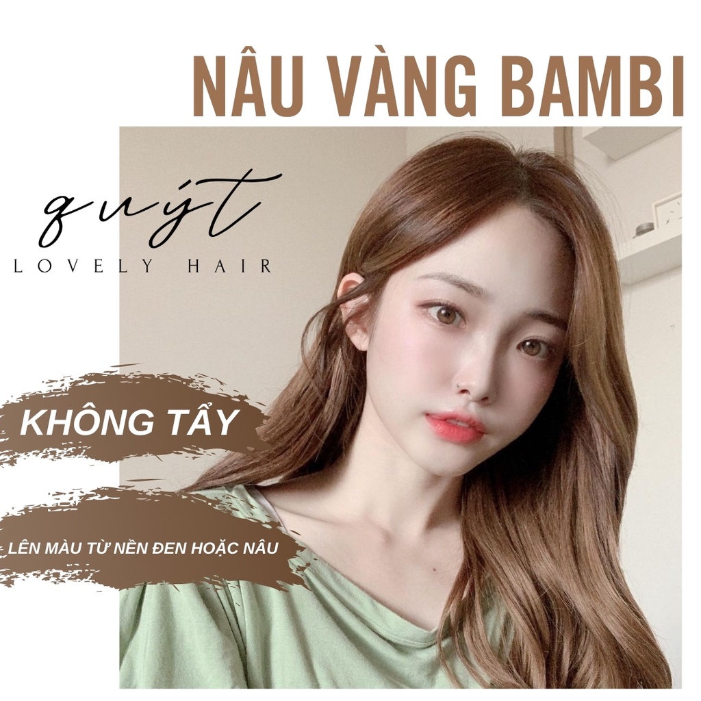 THUỐC NHUỘM TÓC NÂU VÀNG BAMBI-LÊN TỪ NỀN NÂU+TẶNG OXY