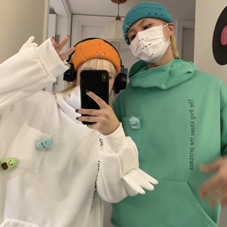 Áo hoodie nam form rộng Áo hoodie nam form rộng unisex có mũ đầu ếch bộ sưu tập đi chơi đi học hàn quốc