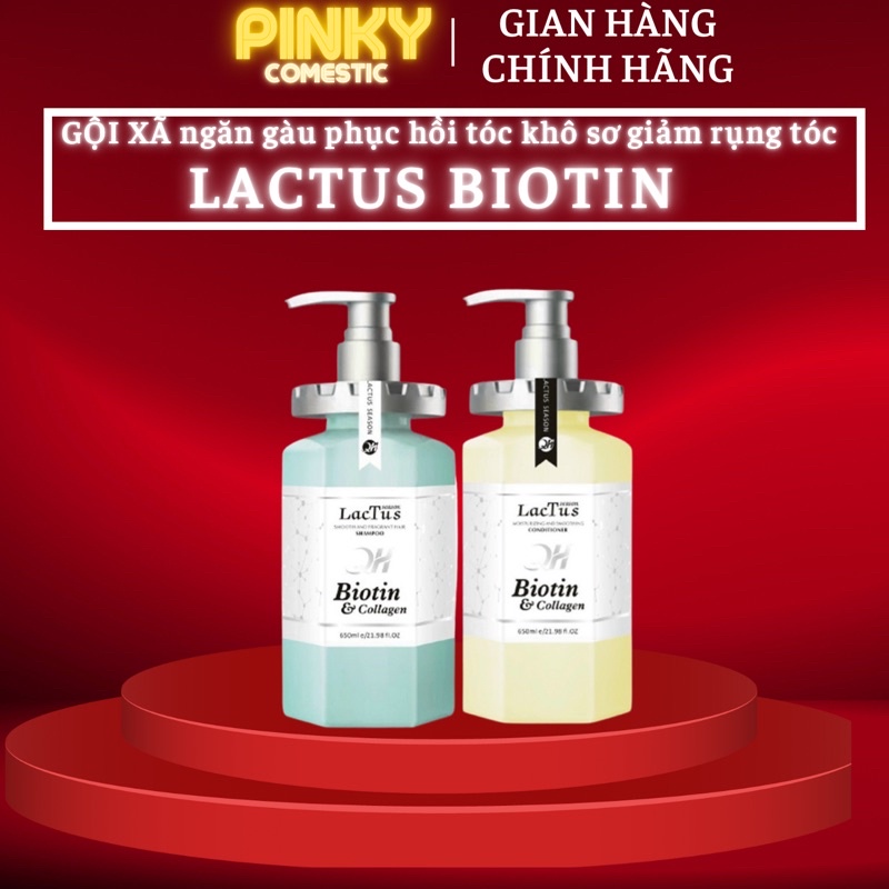 Dầu gội biotin lactus season giảm rụng tóc, ngăn gàu dưỡng ẩm QH lactus season biotin collagen Phụ Liệu Tóc Pinky