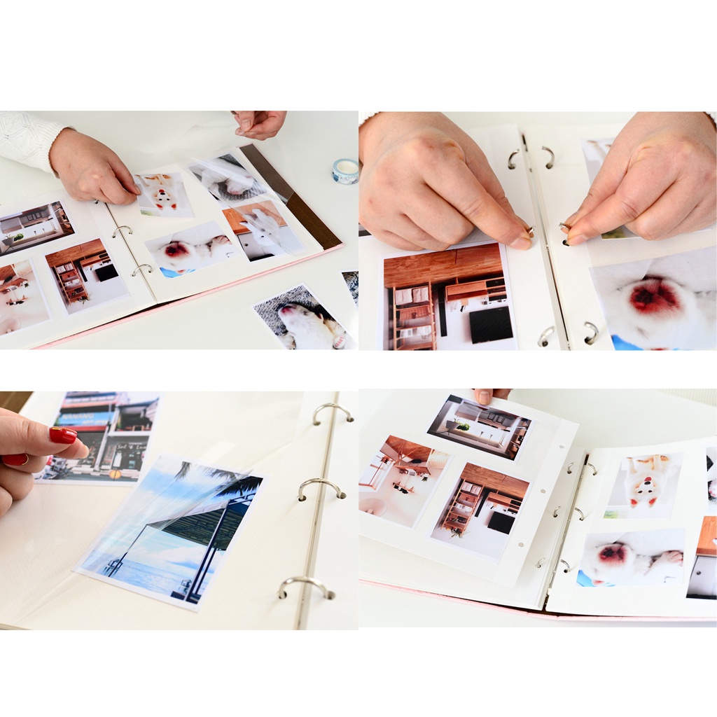 [giá giới hạn] Photo Album Scrapbook, DIY Handmade Album Scrapbook Travel Scrapbook for