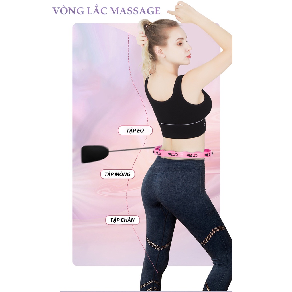 Vòng Lắc Eo, Vòng Lắc Thông Minh Hula Hoop Hỗ Trợ Giảm Cân, Giảm Mỡ Bụng, Thon Gọn Eo Hông, Loại Cao Cấp Dễ Tháo Lắp