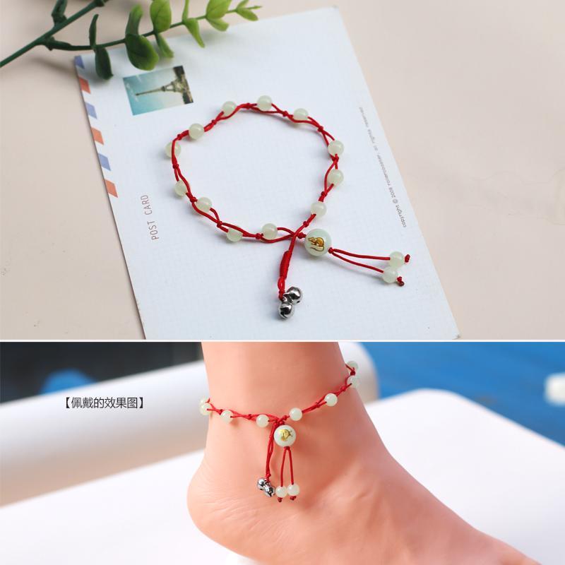 Lắc Chân Đính Hạt Đá Dạ Quang 12 Cung Hoàng Đạo Thời Trang Cho Cặp Đôi