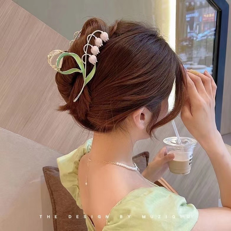 Kẹp tóc iF YOU kim loại kiểu hoa lá phong cách cổ điển thanh lịch cho nữ