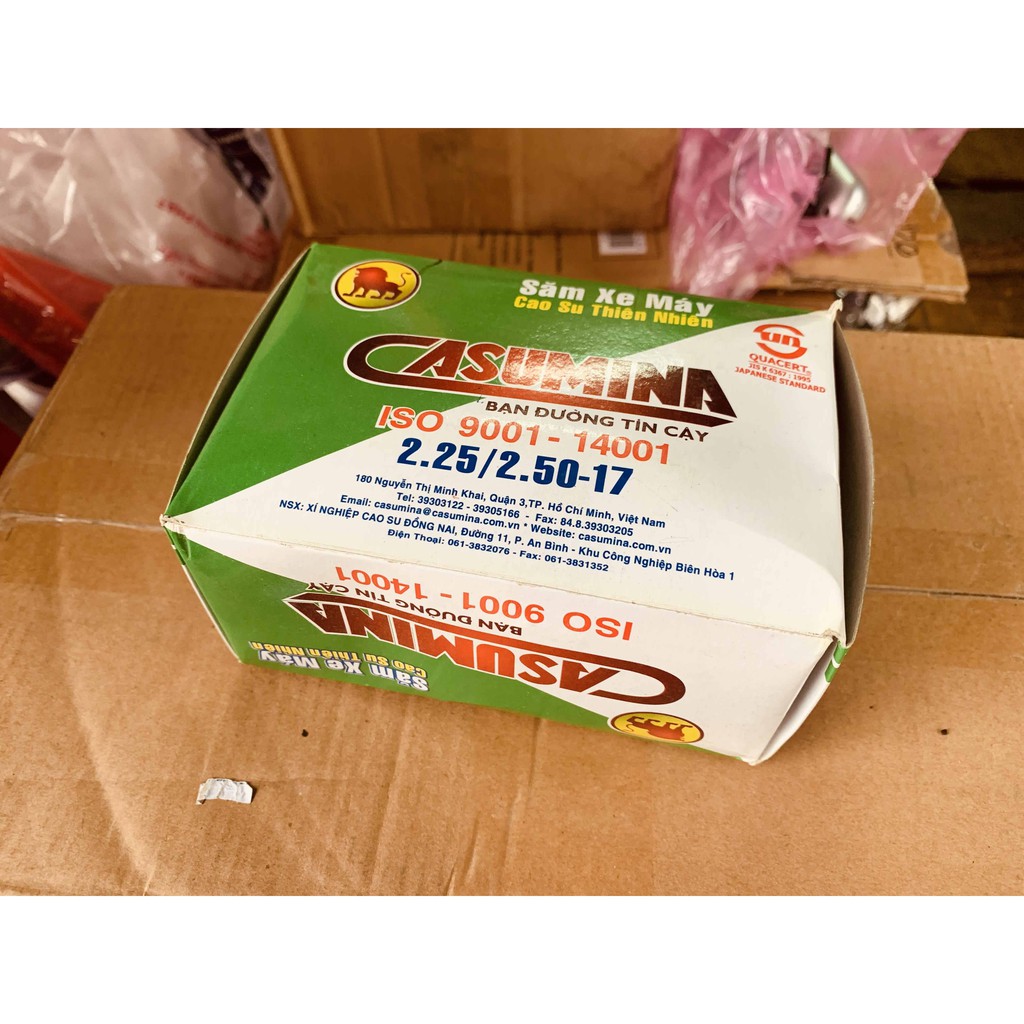 Săm ruột Casumina chỉ trắng hộp 2.25/2.50-17 (70/90-17)