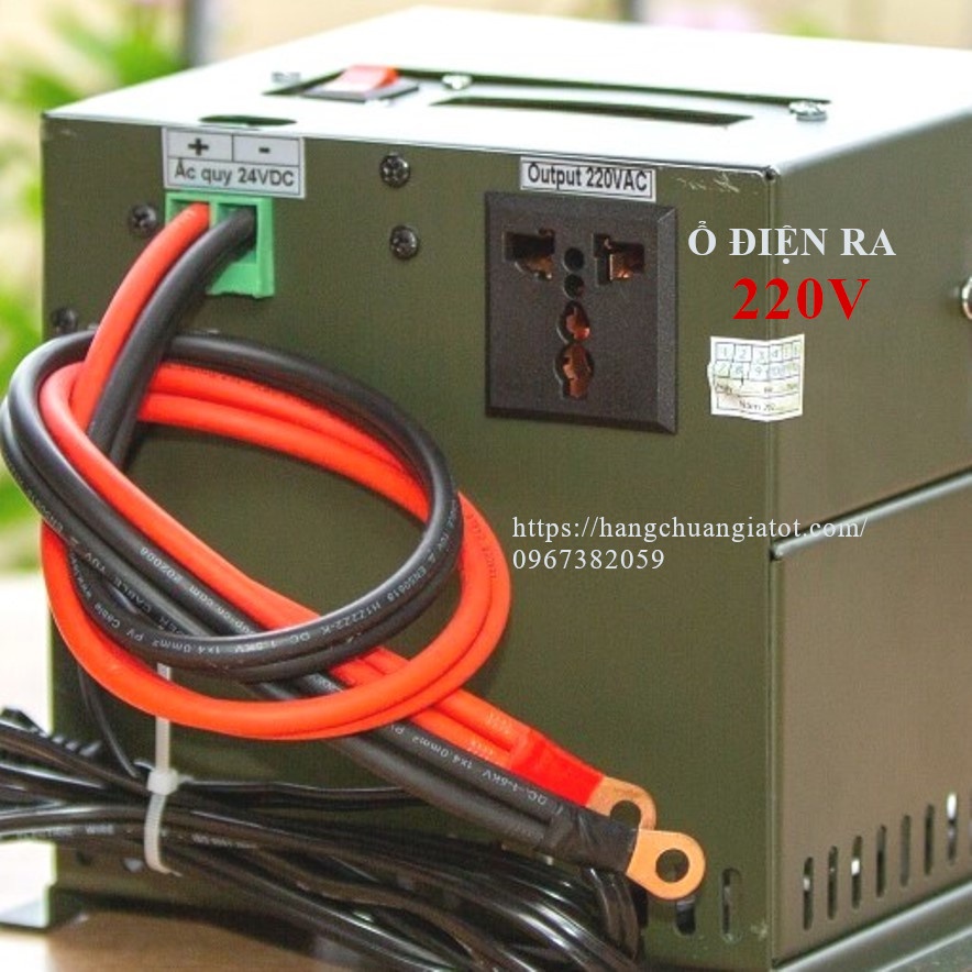 Máy kích điện bình ắc quy 24V lên 220V công suất 2.000VA/1.500W Hàng NHẬT Sóng Sine chuẩn kiêm sạc tự ngắt