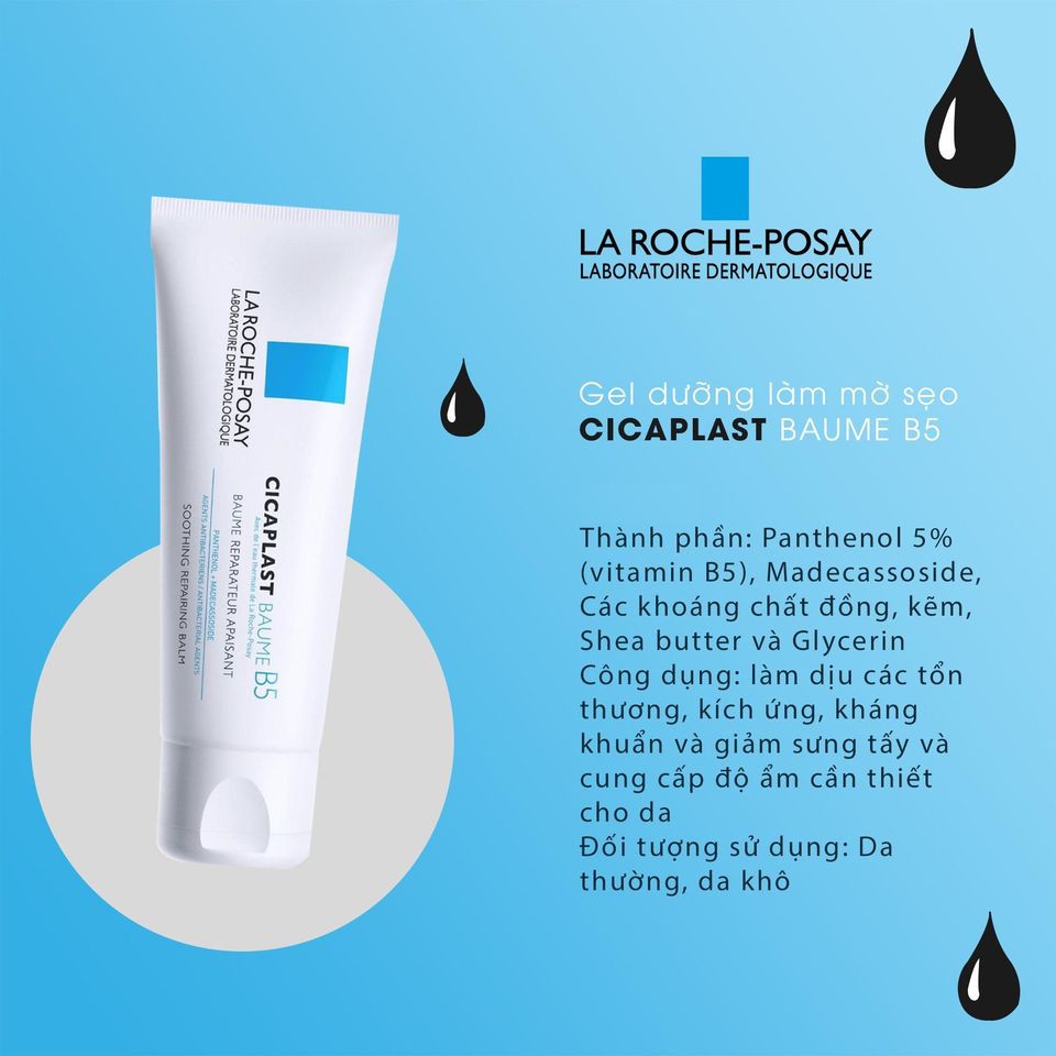 Kem Dưỡng B5 Laroche Posay Làm Dịu mát ,Giảm Thâm ,phục hồi da La Roche-Posay Cicaplast Baume B5 40ml