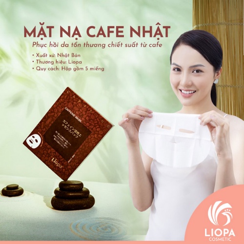 Mặt Nạ Caffe Phục Hồi Da LIOPA Chính Hãng Nhật Bản - Mask Caffeine Liopa Trắng Da Dưỡng Ẩm