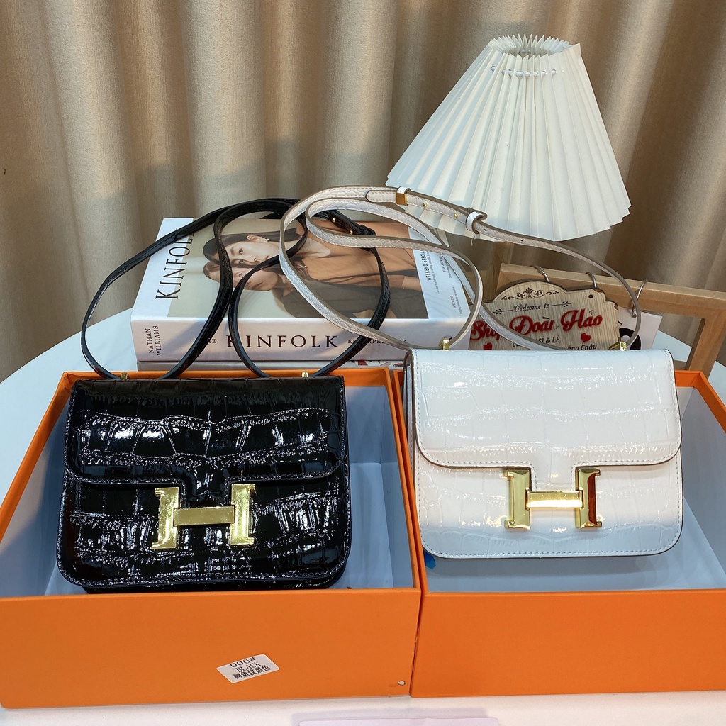 Túi Xách Nữ Đeo Vai,Đeo Chéo Khóa Chữ H Chất Da Bóng  Sai 20 CM Hàng Có Hộp Thiết Kế  Phong Cách Phương Tây