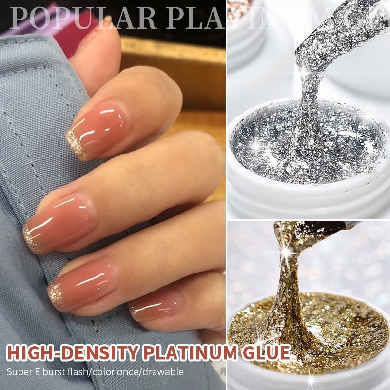 Sơn móng tay gel ANNIES màu vàng bạch kim hiệu ứng kim cương lấp lánh có thể lột được