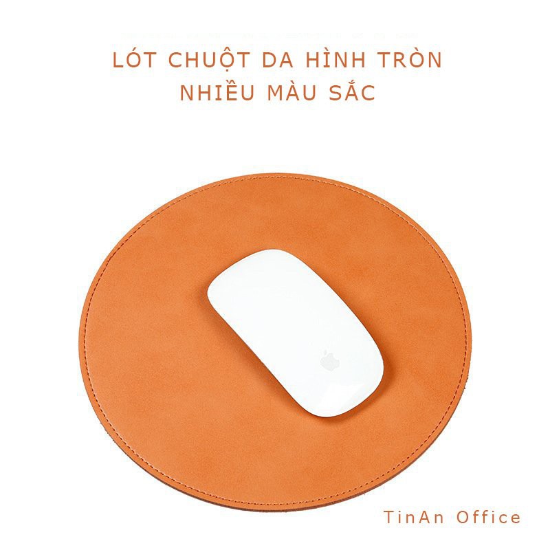 [Microfiber Leather ]Miếng Lót Chuột Da ( Mouse Pad ) Hình Tròn, Không Thấm Nước, Đường Kính 22 cm