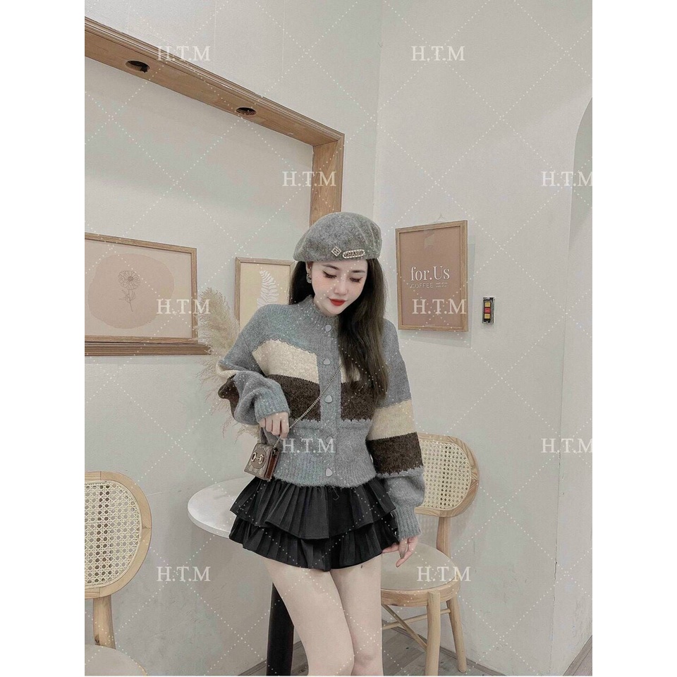 MẪU ÁO CỰC HÓT.ÁO KHOÁC LEN KẺ PHỐI MÀU SANG CHẢNH.HÀNG QUẢNG CHÂU CHUẨN LEN LÔNG THỎ MỀM MỊN