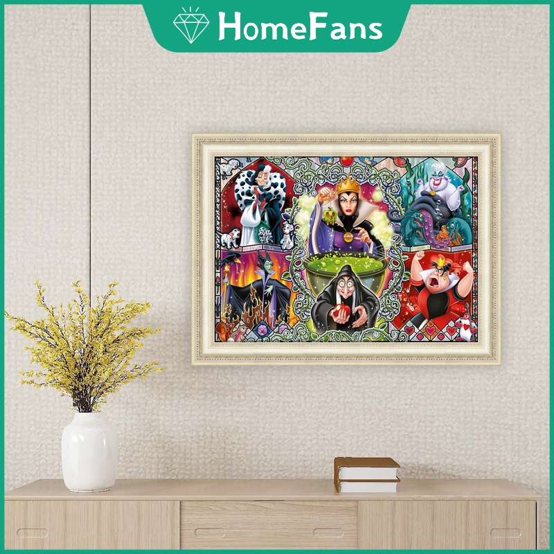 DISNEY Tranh Đính Đá 5D Tự Làm Hình Công Chúa Và Nữ Hoàng 40x30cm/50x40cm Trang Trí Nhà Cửa