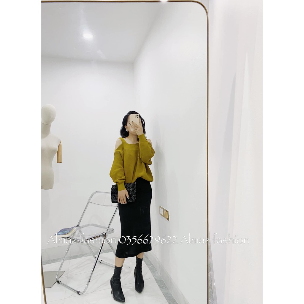 Áo len hở vai siêu phẩm phong cách Hàn