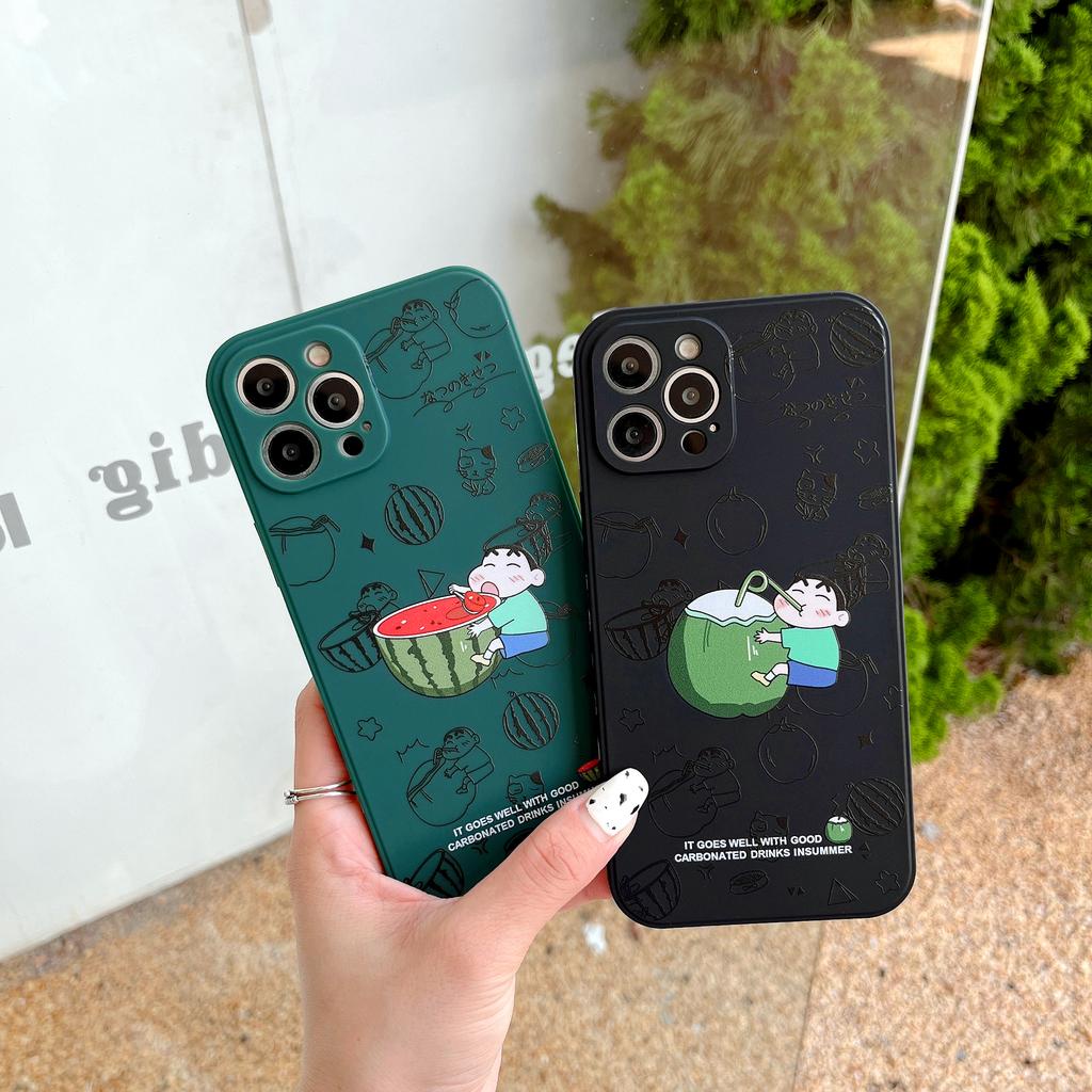 Ốp Điện Thoại In Hình Dưa Hấu / Cậu Bé Bút Chì Cho IPhone 13promax 12 11 7Plus X XR XSMAX