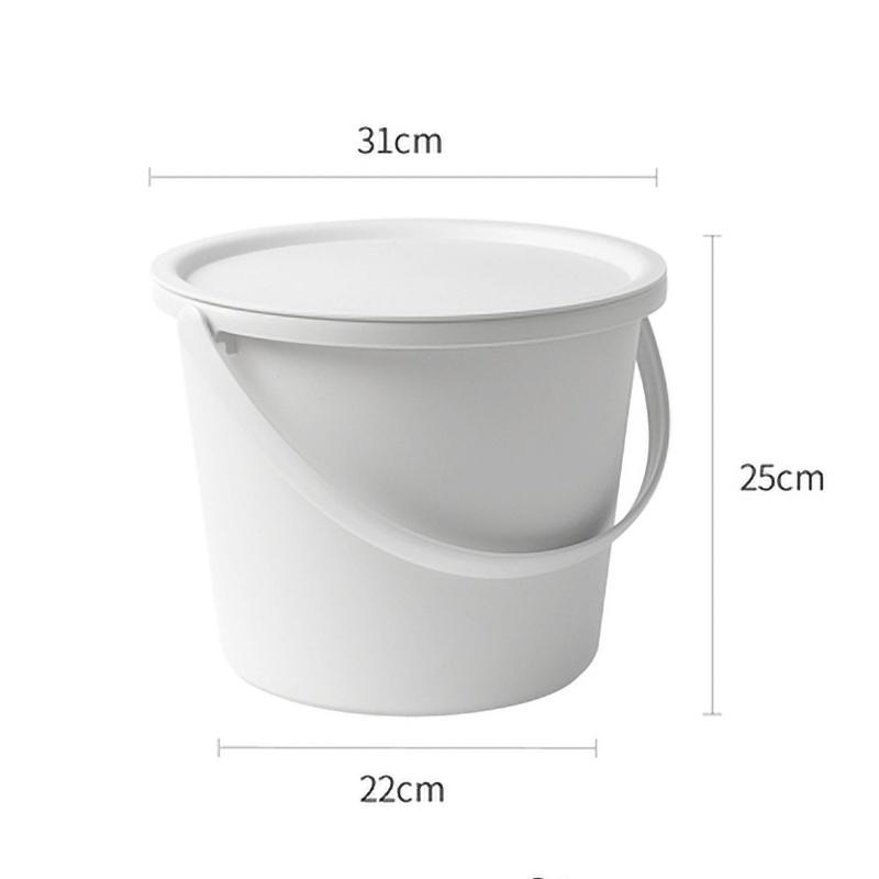 Xô nước có nắp đậy và quai xách tiện lợi màu trắng xám