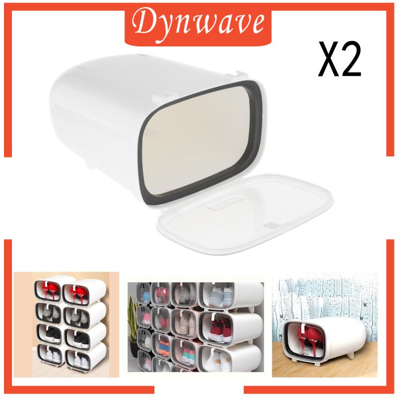 [DYNWAVE] Shoe Box Storage Container Sneaker Stackable Display Bins Transparent