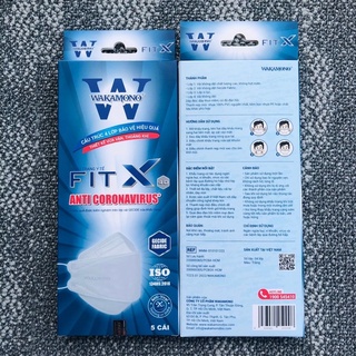 [HỘP] KHẨU TRANG WAKAMONO 4D FIT X (4 LỚP, HỘP 5 CÁI)