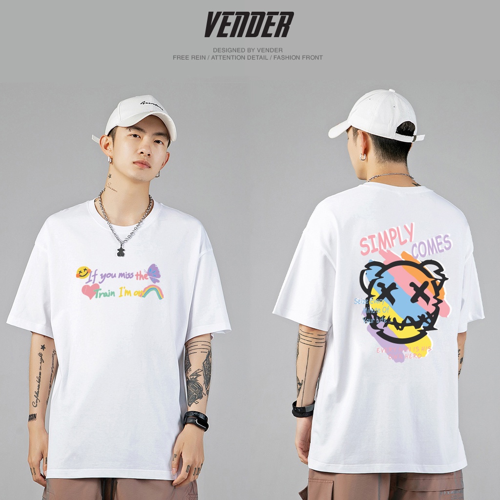 Áo thun form rộng, tay lỡ in 2 mặt [V377]