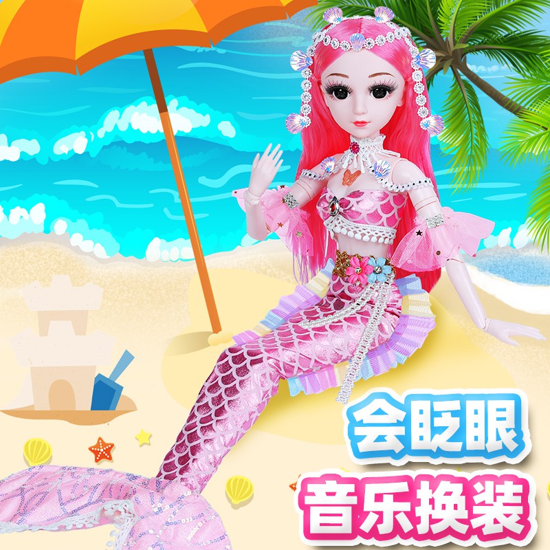 Búp Bê Công Chúa Barbie Nàng Tiên Cá 60cm Dễ Thương Xinh Xắn Cho Bé Gái