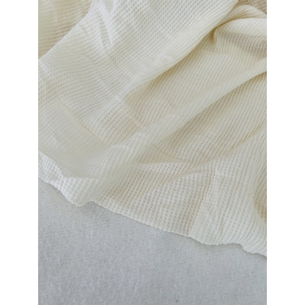 1,5m vải thun tổ ong màu kem