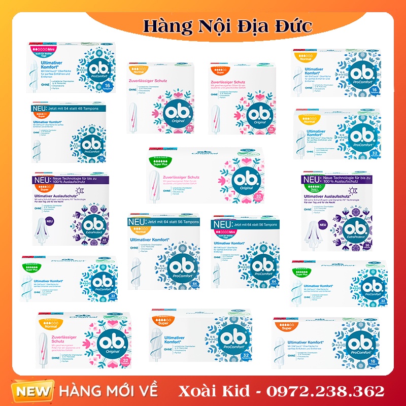 Băng vệ sinh Tampon Ob Đức - Date mới đủ Bill