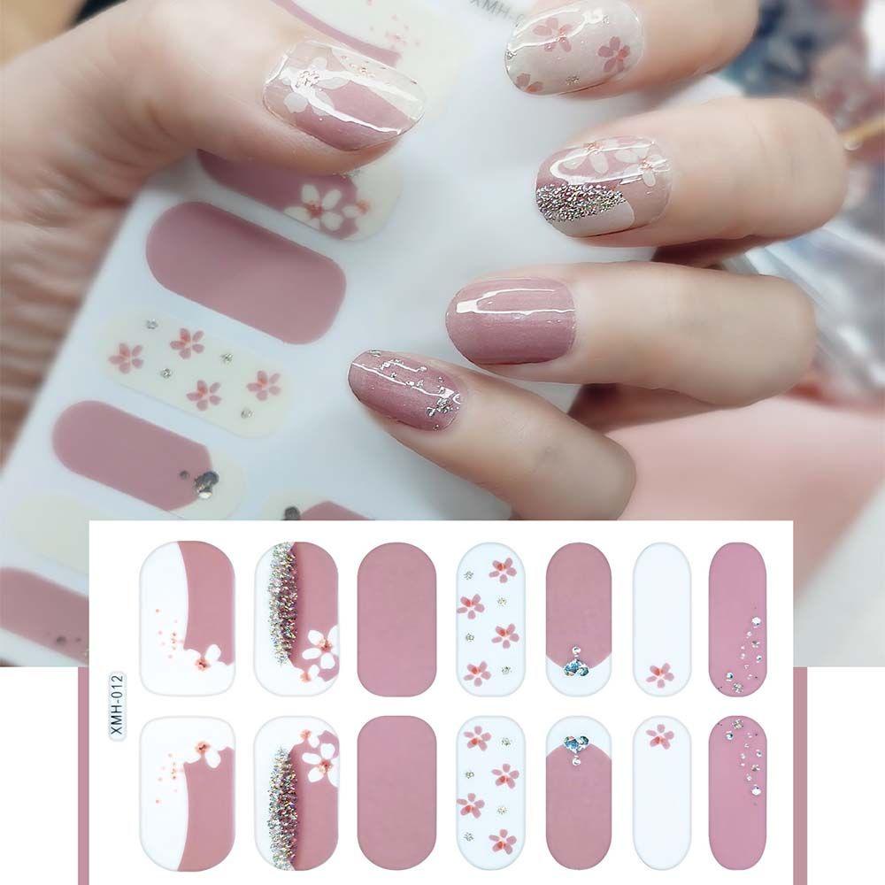 Miếng Dán Móng Tay 3D Che Phủ Toàn Diện Phong Cách Thu Đông Nhật Bản