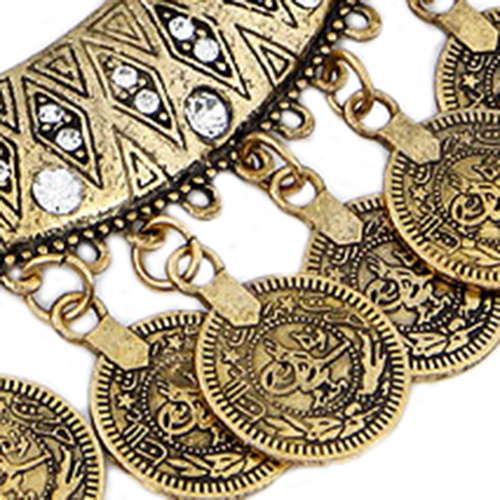 Bộ dây chuyền và khuyên tai bằng hợp kim thiết kế hình đồng tiền cá tính dành cho nữ