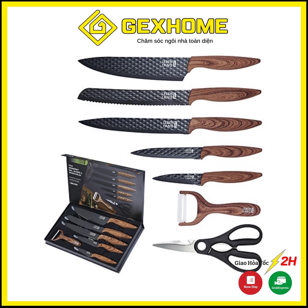 Bộ dao làm bếp Đức Lebenlang 7 món LBK2397 - Bộ dụng cụ làm bếp [nhập Đức chính hãng]