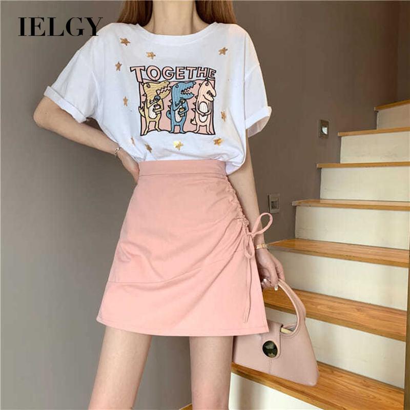 Chân váy chữ A IELGY lưng cao thiết kế không đồng đều thời trang mùa hè mới