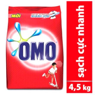 Bột giặt OMO sạch cực nhanh túi 4,5kg và omo comfort 4,1kg.