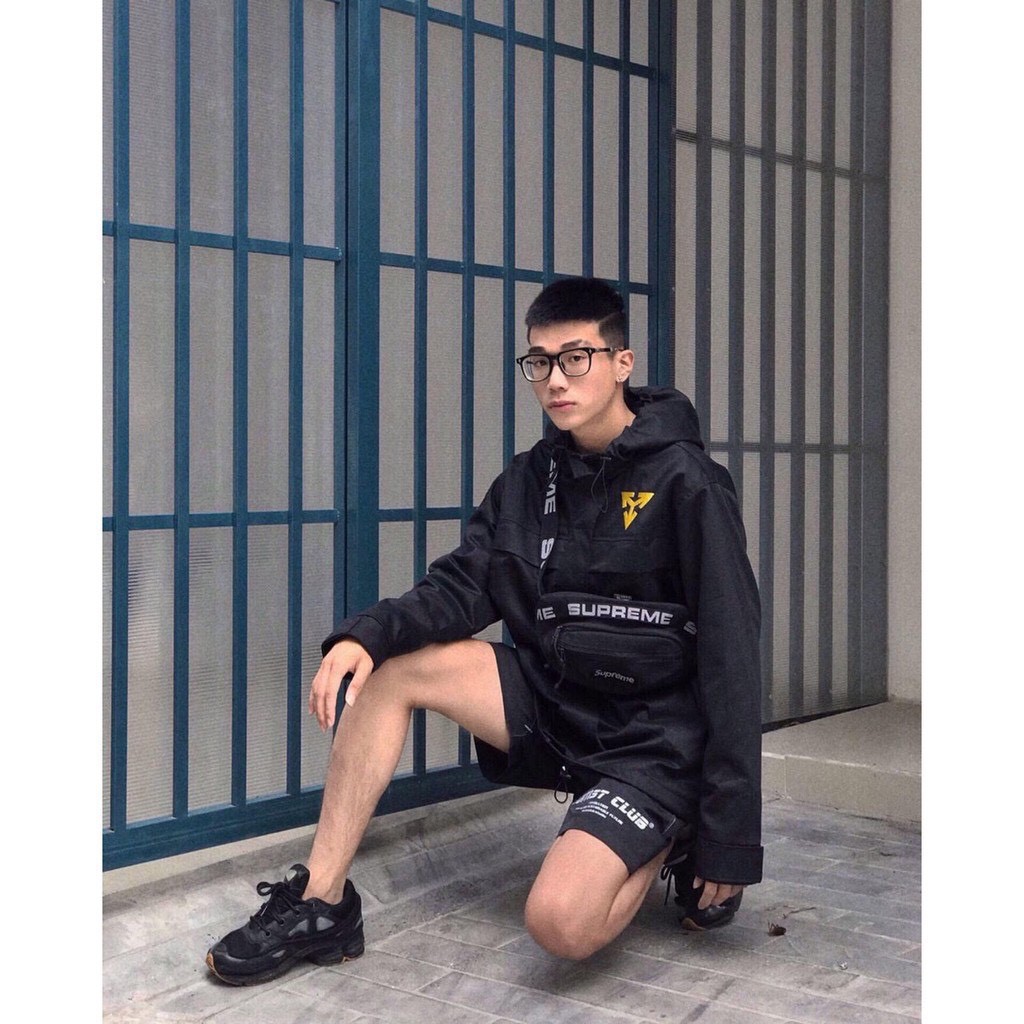 Áo khoác dù Unsex in hình ARTIST CLUB có mũ, jacket form rộng màu đen | BigBuy360 - bigbuy360.vn